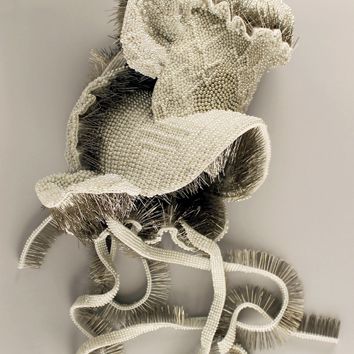 Angela Ellsworth (American, Contemporary), They Long to Be (detail), 2015, 26,477 pearl corsage pins, fabric, steel, 18