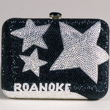 Personalized Roanoke Star Clutch, undated, Swarovski crystals, onyx, gold-plated metal, Gift of Rosalie K. and Sydney Shaftman, 2008.073
