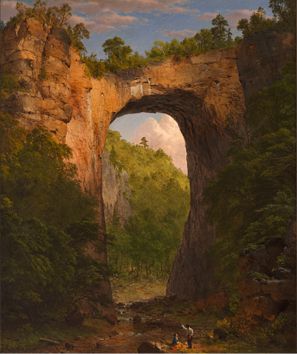 Frederic Edwin Church (American, 1826-1900), The Natural Bridge, Virginia, 1852, Oil on canvas, The Fralin Museum of Art at the University of Virginia, Gift of Thomas Fortune Ryan, 1912.1. Image courtesy of the Fralin Museum of Art at the University of Virginia, photography by Mark Gulezian/QuickSilver