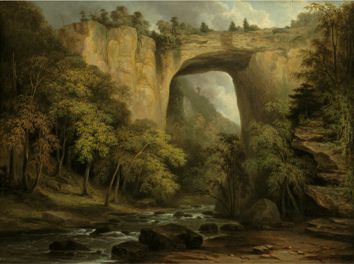 Jacob Caleb Ward (American, 1809-1891), Natural Bridge, Virginia, ca. 1835, Oil on panel, The Nelson-Atkins Museum of Art, Kansas City, Missouri. Purchase: William Rockhill Nelson Trust, 33-4/3. Photo: Jamison Miller