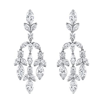 Viola Davis - Pair of mid-century marquise and round diamond and platinum chandelier earrings, Circa 1950, Courtesy of Neil Lane Couture