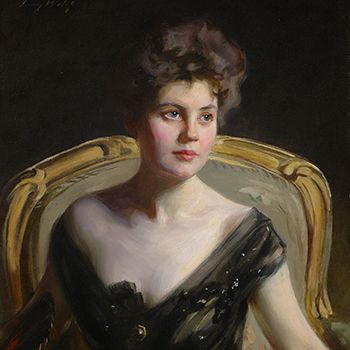 Irving Ramsey Wiles (American, 1861-1948), Portrait of Miss T., 1910, Oil on canvas, Taubman Museum of Art, Acquired with funds provided by the Horace G. Fralin Charitable Trust, 1999.013