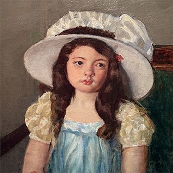Mary Stevenson Cassatt (1844-1926), Francoise Wearing a Big White Hat (detail), circa 1908, oil on canvas, 23 1/2