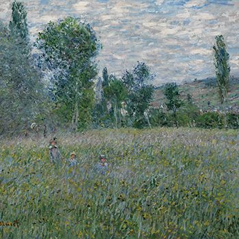 Claude Monet (French, 1840–1926), The Meadow (detail), 1879, oil on canvas, 32 x 39 1/4 in. (81.3 x 99.7 cm), Joslyn Art Museum, Omaha, Nebraska, Gift of Mr. William Averell Harriman, 1944.79. Photograph © Bruce M. White, 2019