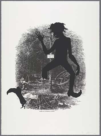 Kara Walker (American, born 1969), Harper’s Pictorial History of the Civil War (Annotated): Scene of McPherson’s Death, 2005, offset lithography and screenprint, edition 21/35, published by LeRoy Neiman Center for Print Studies Columbia University, New York, New York, Collection of Jordan D. Schnitzer