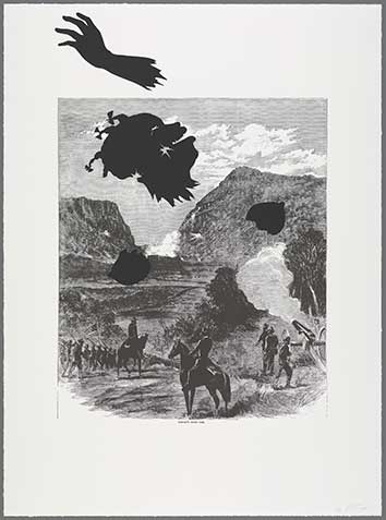 Kara Walker (American, born 1969), Harper’s Pictorial History of the Civil War (Annotated): Buzzard’s Roost Pass, 2005, offset lithography and screenprint, edition 21/35, published by LeRoy Neiman Center for Print Studies Columbia University, New York, New York, Collection of Jordan D. Schnitzer