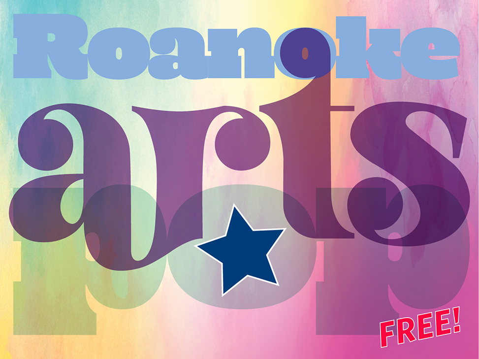 Roanoke Arts Pop logo with the word free next to it