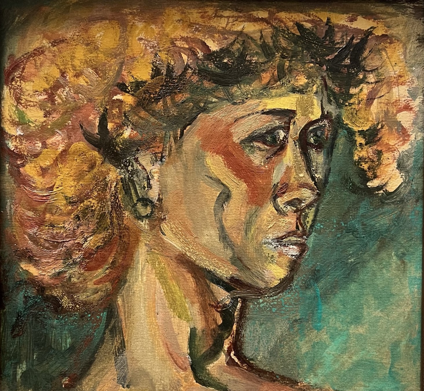 Annette Nancarrow (American, 1907-1992), Self Portrait, oil on canvas, n.d., Taubman Museum of Art; 75th Anniversary Gift from Mitchell Kaneff and Viviane Kaneff, In Honor of Howard Kaneff, 2022.007
