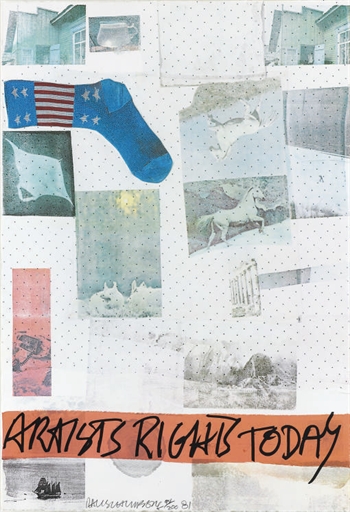 Robert Rauschenberg (American, 1925-2008), Artist Rights Today,
color lithograph with embossing, Gift of Mr. and Mrs. Thomas Brumfield, Jr., 2015.001