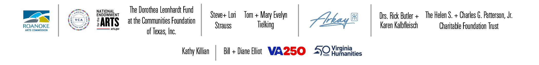 Sponsor names and logos