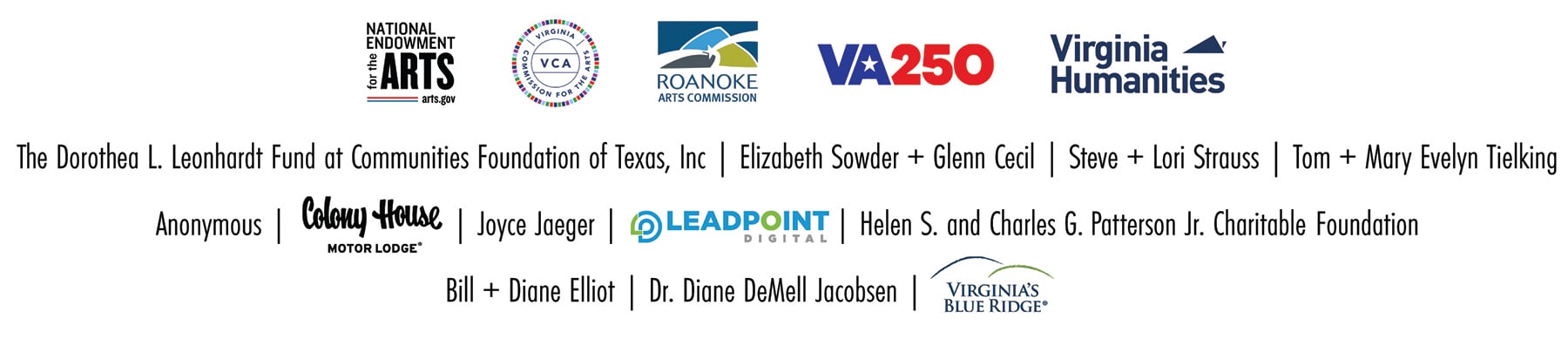 Sponsor names and logos