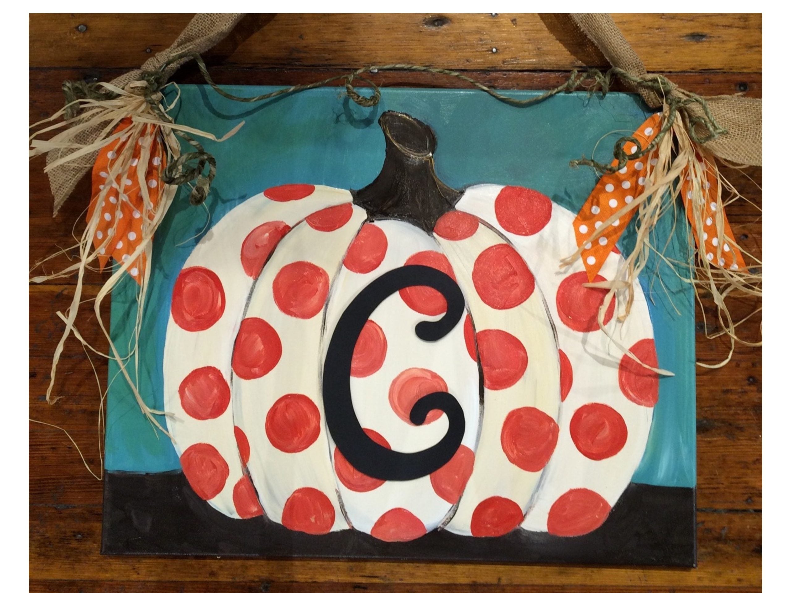 Polka Dot Pumpkin Canvas