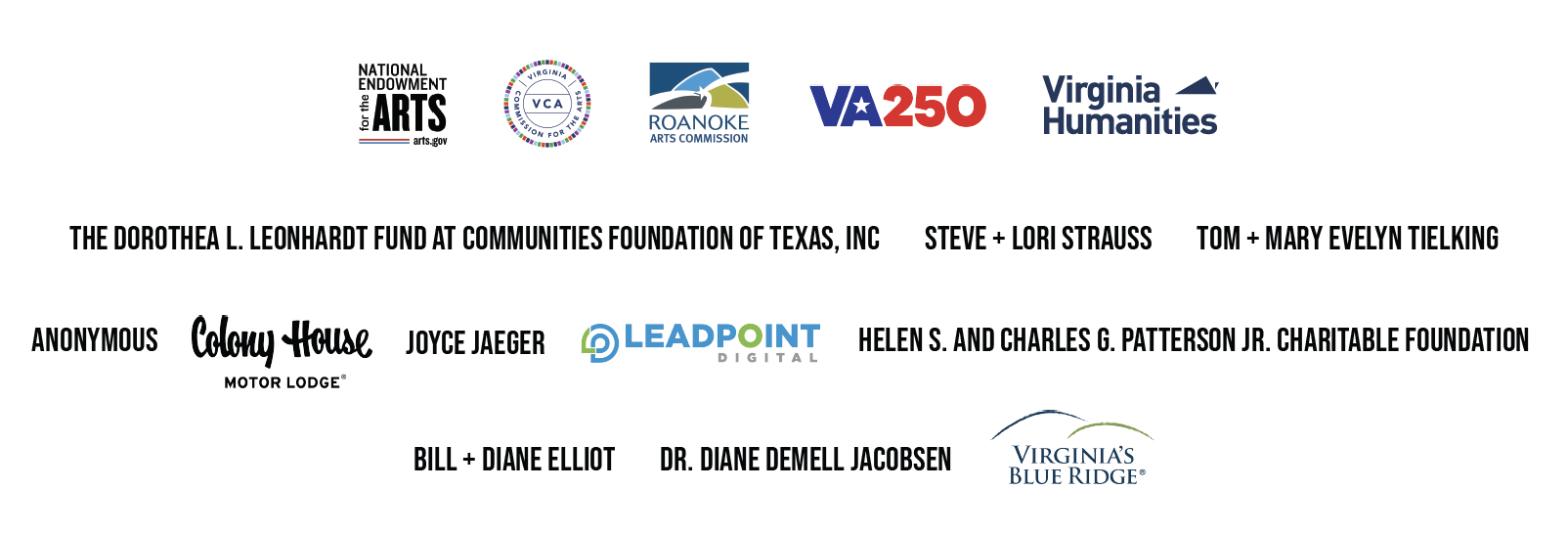 Sponsor names and logos